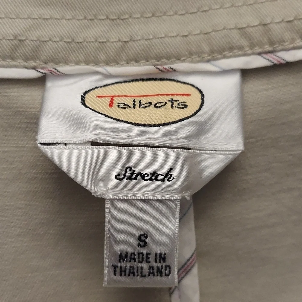 NWOT TALBOTS Chic Beige Button-Up 3/ 4 Length Sleeve sz S Jacket - Picture 10 of 11